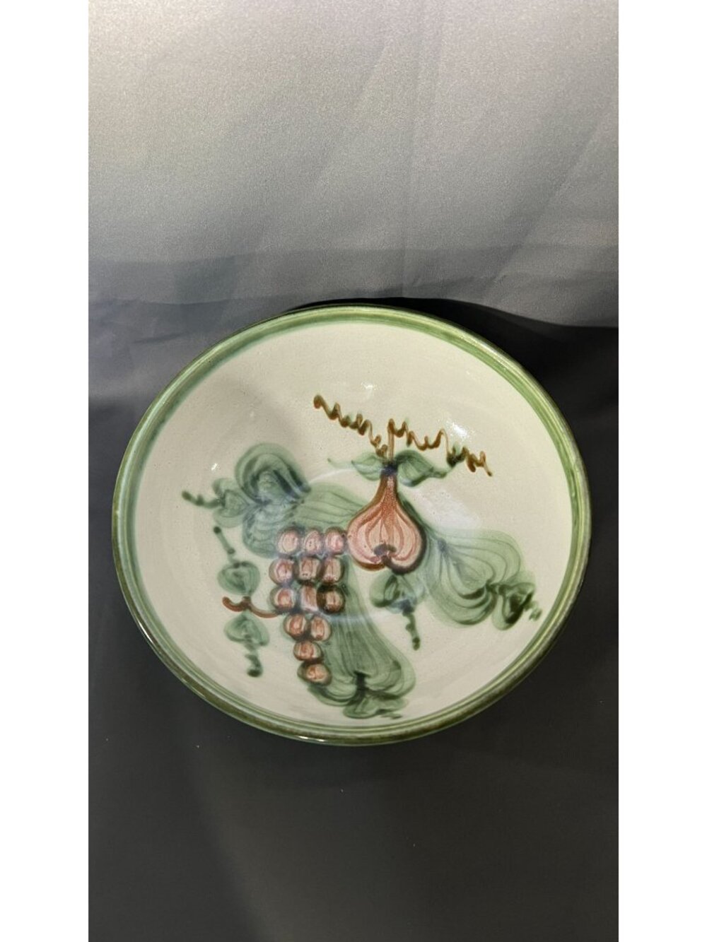 Hand-Painted John B. Taylor USA Ceramic Bowl Harvest Grapes